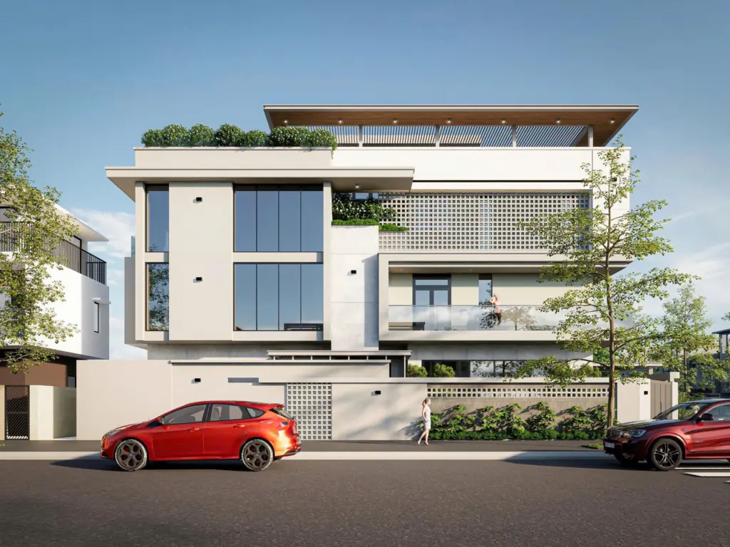 Nhà phố lô góc phong cách hiện đại