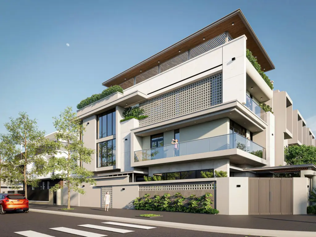 Nhà phố lô góc phong cách hiện đại