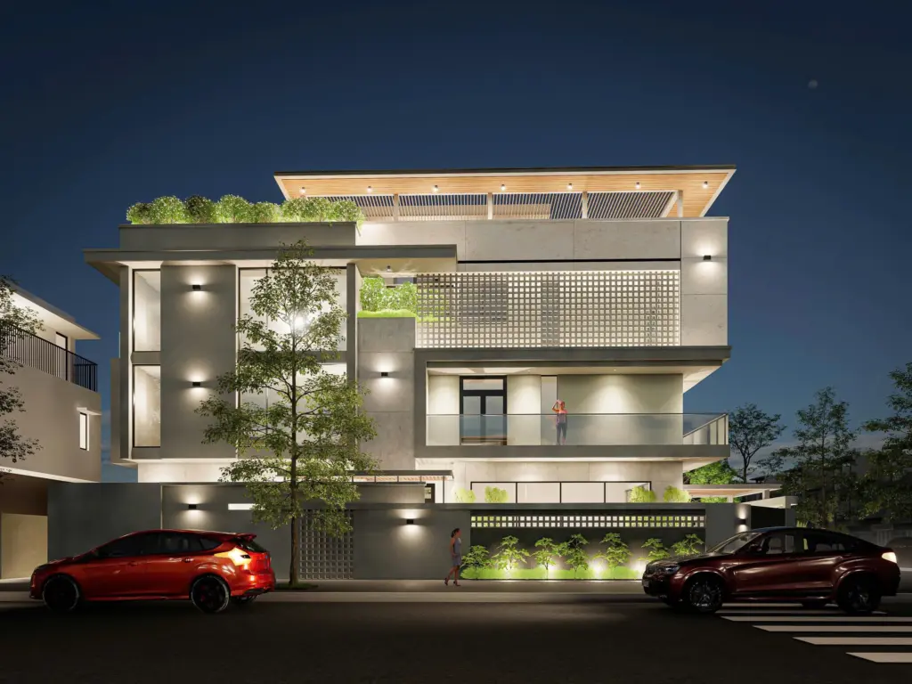 Nhà phố lô góc phong cách hiện đại