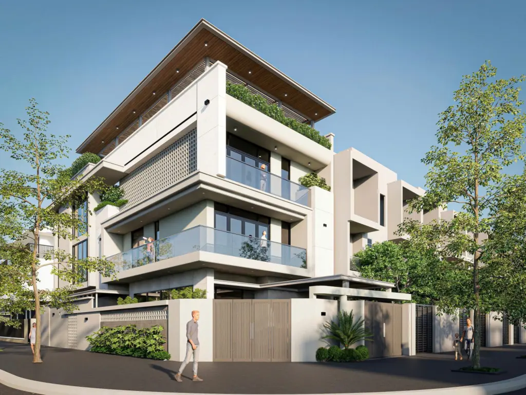 Nhà phố lô góc phong cách hiện đại