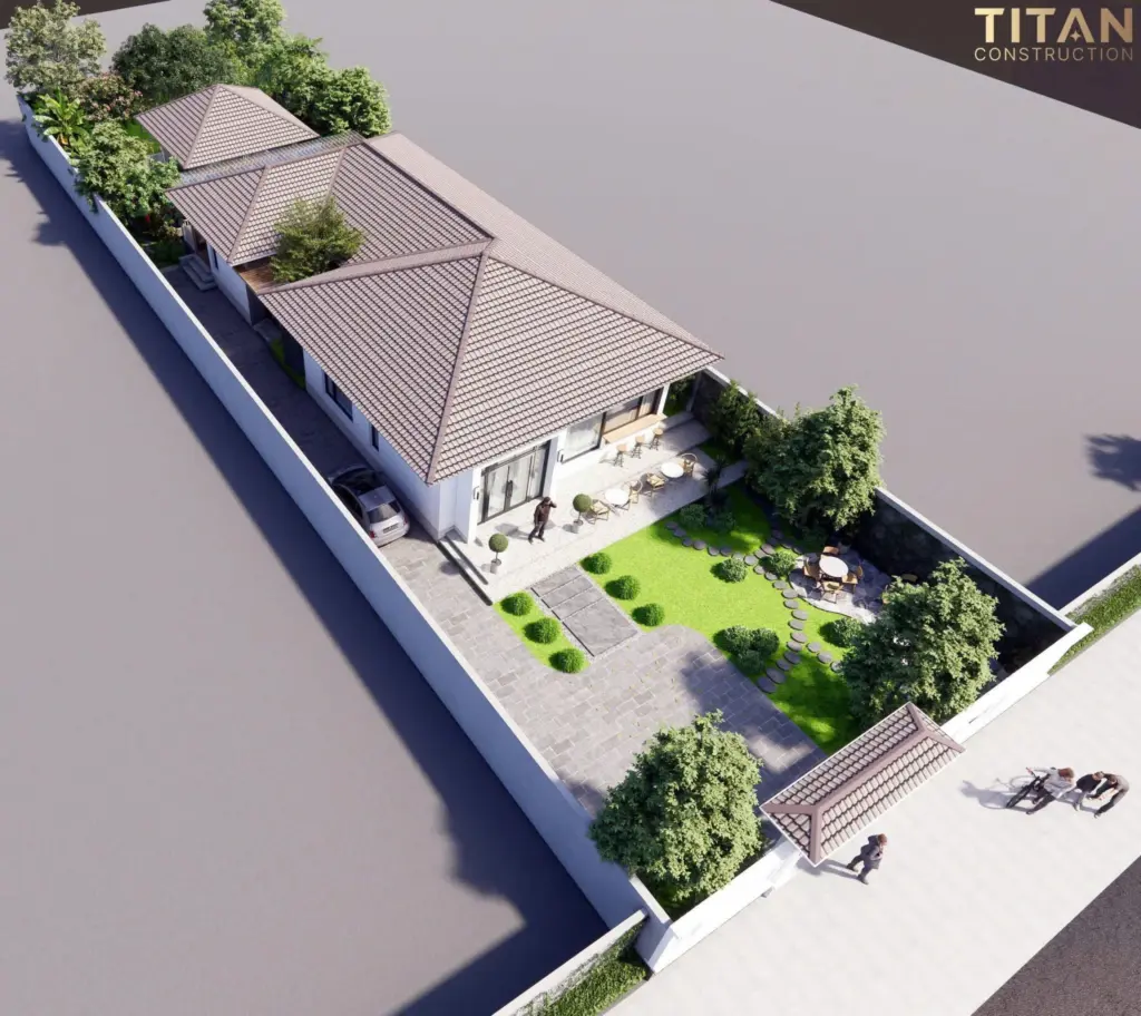 Biệt thự vườn mái nhật cho gia đình 3 thế hệ