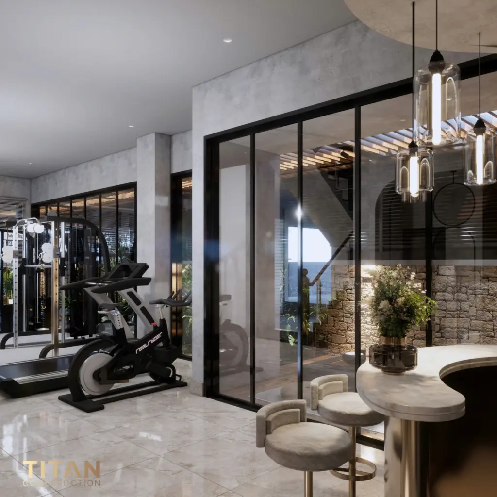 Cải tạo biệt thự song lập, kết hợp hài hòa không gian sinh hoạt và khu giải trí cao cấp với phòng gym riêng biệt