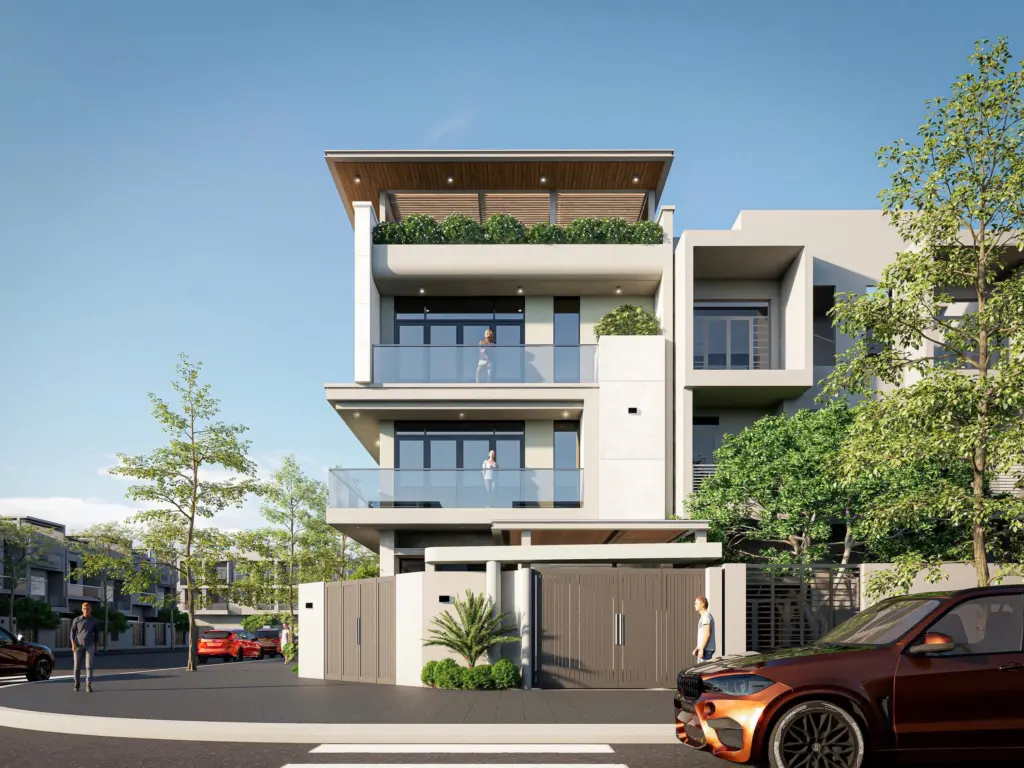 Nhà phố lô góc phong cách hiện đại